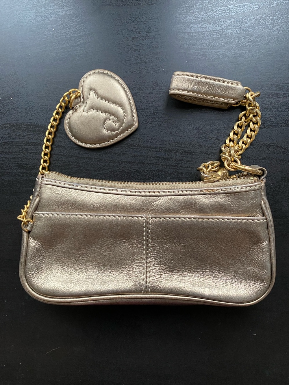 Vintage Y2K Juicy Couture Bronze Gold mini Wristlet bag - Picture 3 of 7